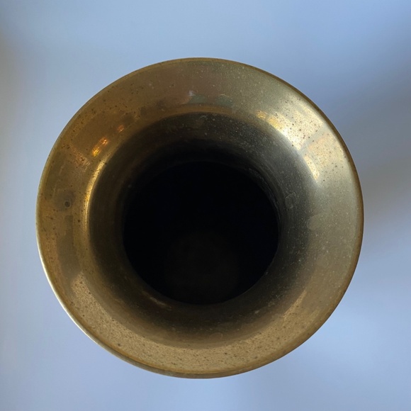 Vintage Enamelled Brass Vase: Hand Painted Roses, Made in India - Picture 5 of 8